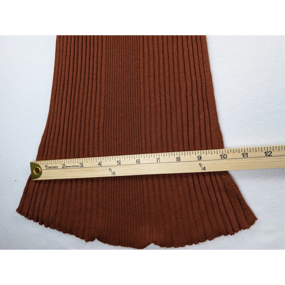 Free People XS Rust Brown Ribbed Knit Flare Bell Bottom Pants - Picture 9 of 9